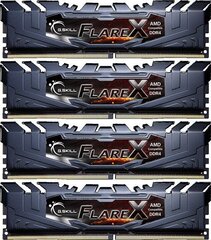 G.Skill Flare X DDR4, 4x8 GB, 3200 MHz, CL14 (F4-3200C14Q-32GFX) цена и информация | Оперативная память (RAM) | 220.lv