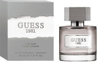 Tualetes ūdens Guess 1981 EDT vīriešiem 30 ml цена и информация | Мужские духи | 220.lv