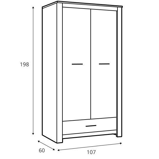 Skapis Havana HVNS823, ozola krāsa цена и информация | Skapji | 220.lv