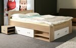 Кровать Bob BDSL02, 140x200 см, коричневая/белая