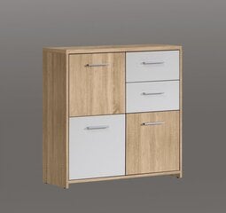 Kumode Quadro QDRK15, balta/ozola krāsa цена и информация | Комоды | 220.lv