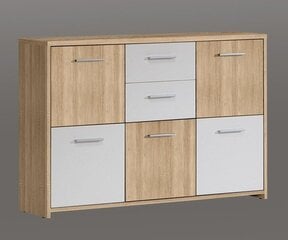 Kumode Quadro QDRK17, balta/ozola krāsas цена и информация | Комоды | 220.lv