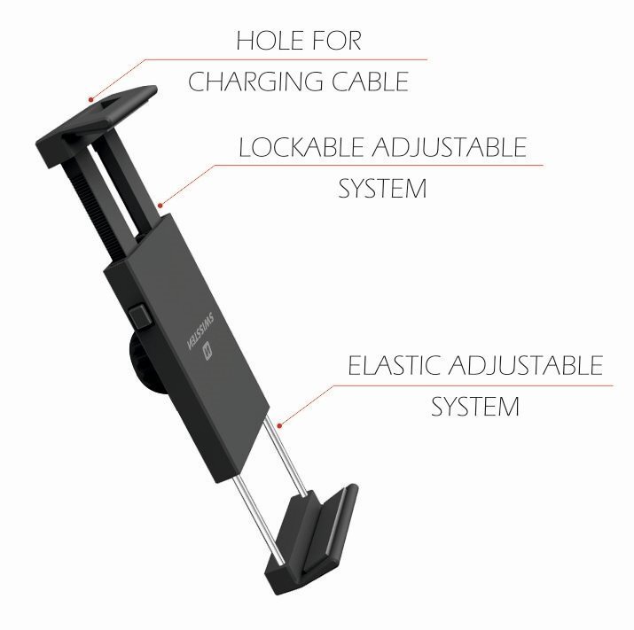 Swissten S-Grip T1-OP universāls turētājs, piemērots planšetdatoriem / telefoniem / navigācijām, melns cena un informācija | Auto turētāji | 220.lv