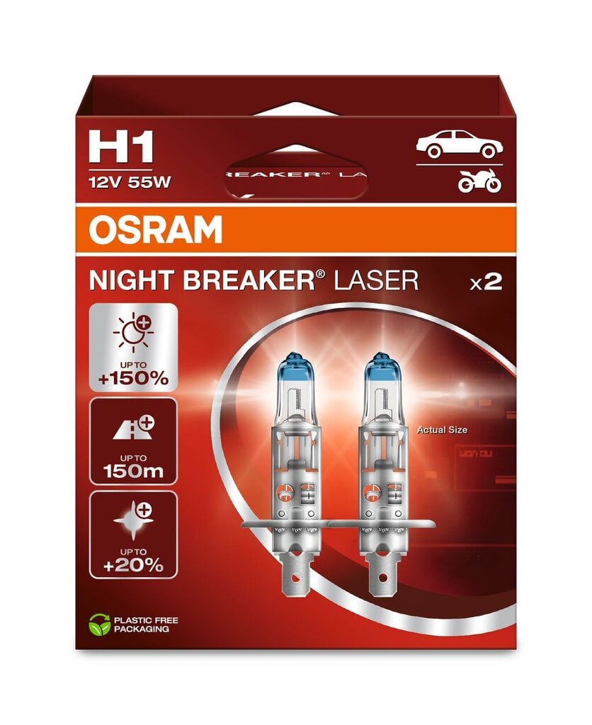 Automašīnas spuldze Osram 64150NL H1 12V 55W цена и информация | Auto spuldzes | 220.lv