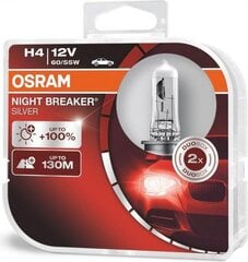 Automašīnas spuldzes Osram Night Braker Silver H4, 2 gab. cena un informācija | Auto spuldzes | 220.lv