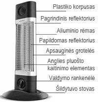 Oglekļa šķiedras infrasarkanais sildītājs Veito CH1200 LT (balts) cena un informācija | Sildītāji | 220.lv