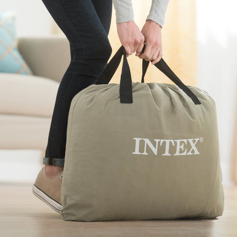 Piepūšamais matracis Intex Dura-Beam Pillow Rest Twin 191x99x42 cm, ar integrētu pumpi cena un informācija | Piepūšamie matrači un mēbeles | 220.lv