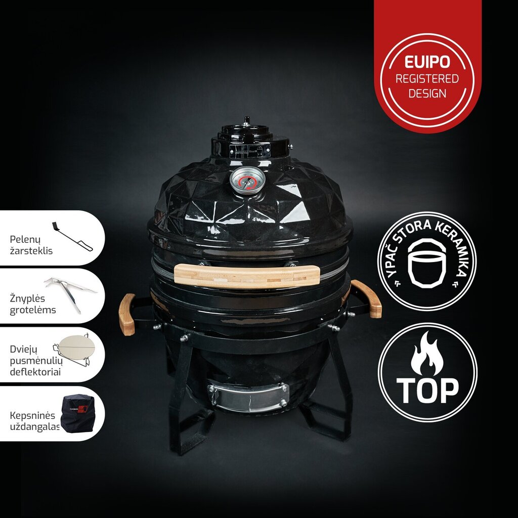 Keramikas bārbekjū KamadoClub Junior 41 cm, Melns цена и информация | Grili | 220.lv