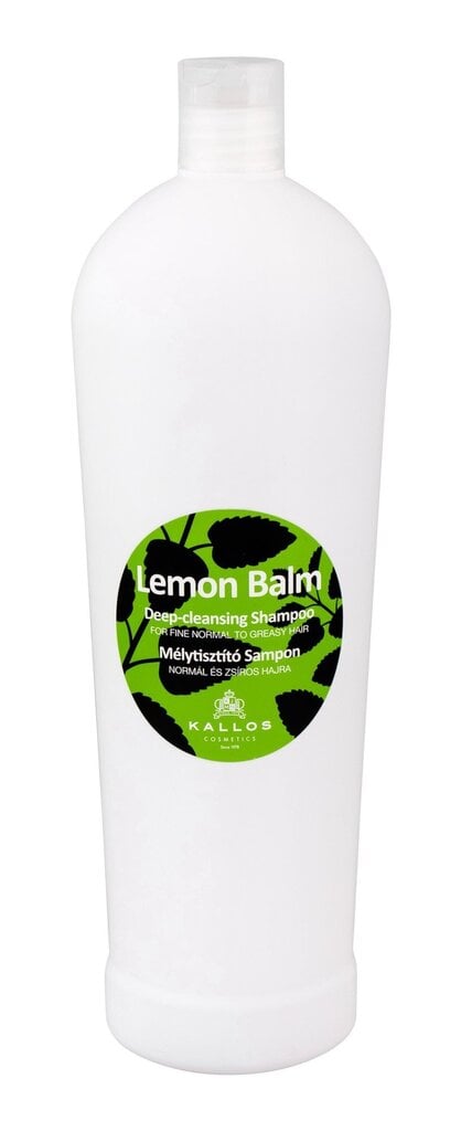 Attīrošs matu šampūns ar citrona balzamu Kallos Lemon Balm, 1000 ml цена и информация | Šampūni | 220.lv