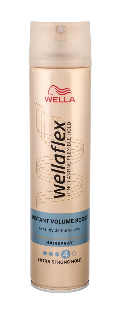 Apjomu piešķiroša matu laka Wella Wellaton Wellaflex Long Lasting Flexible Hold 4 Instant Volume Boost 250 ml cena un informācija | Matu veidošanas līdzekļi | 220.lv