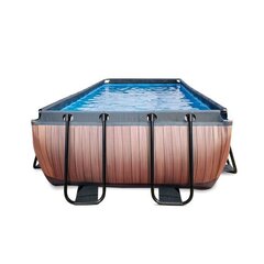 Каркасный бассейн Exit Wood, 540x250, с песочный фильтром, коричневый цена и информация | Бассейны | 220.lv