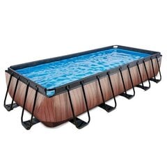 Каркасный бассейн Exit Wood, 540x250, с песочный фильтром, коричневый цена и информация | Бассейны | 220.lv
