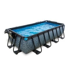 Каркасный бассейн Exit Stone с крышей и песковым фильтром, 400x200 см, серый цена и информация | Бассейны | 220.lv