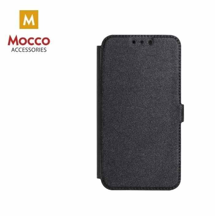 Sāniski atverams eko- ādas maciņš Mocco Shine priekš Xiaomi Redmi 5, melns cena un informācija | Telefonu vāciņi, maciņi | 220.lv