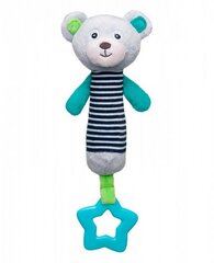 Mīksta rotaļlieta ar košļājamo gredzenu Canpol Babies Bears Grey, 68/055 cena un informācija | Rotaļlietas zīdaiņiem | 220.lv