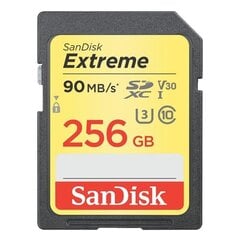 SanDisk SDXC 256GB Extreme UHS-I U3 V30 90/60 MB/s cena un informācija | Atmiņas kartes fotokamerām | 220.lv