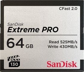 SanDisk CF Extreme Pro CFAST 2.0 64 ГБ цена и информация | Карты памяти для фотоаппаратов | 220.lv