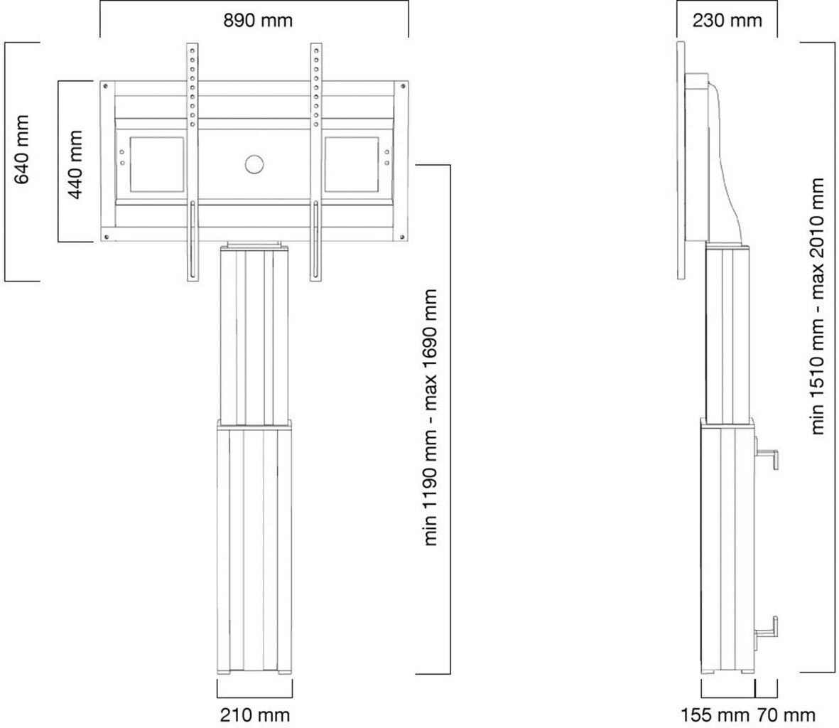 NewStar PLASMA-W2500BLACK 42-100” цена и информация | TV kronšteini | 220.lv