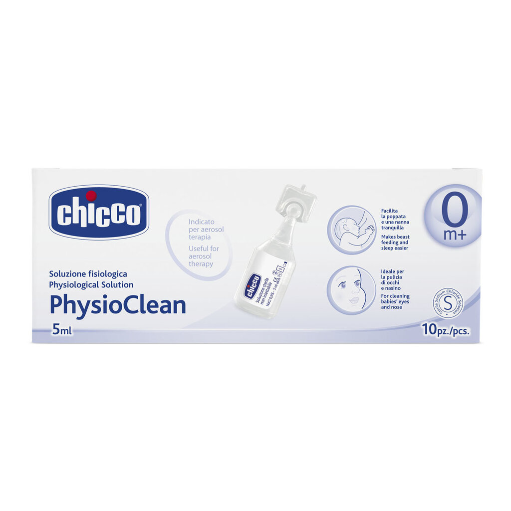 Fizioloģiskais šķīdums Chicco Physioclean 10 x 5 ml cena un informācija | Jaundzimušo aprūpes preces | 220.lv