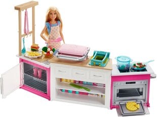 Кукла Barbie с кухонным гарнитуром и с массой для формирования цена и информация | Игрушки для девочек | 220.lv
