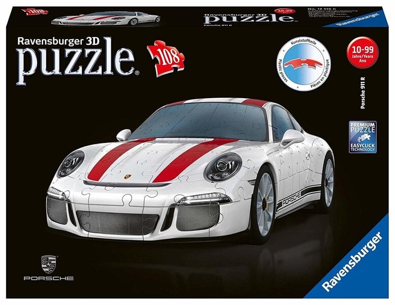 3D puzle Ravensburger Porsche 911R, 12528, 108 d.