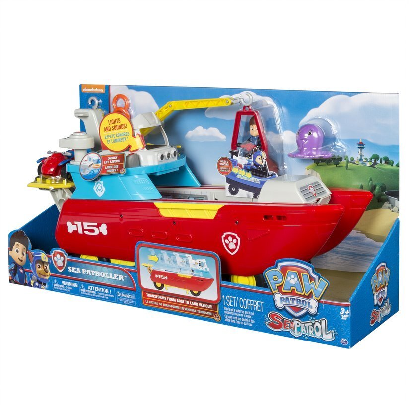 Figūriņu komplekts no Ķepu Patruļas (Paw Patrol) Sea Patroller, 6037846 цена и информация | Rotaļlietas zēniem | 220.lv