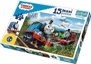 Пазл Maxi Trefl «Važiuojantis traukinukas Tomas» Thomas&Friends, 15 д. цена и информация | Пазлы | 220.lv