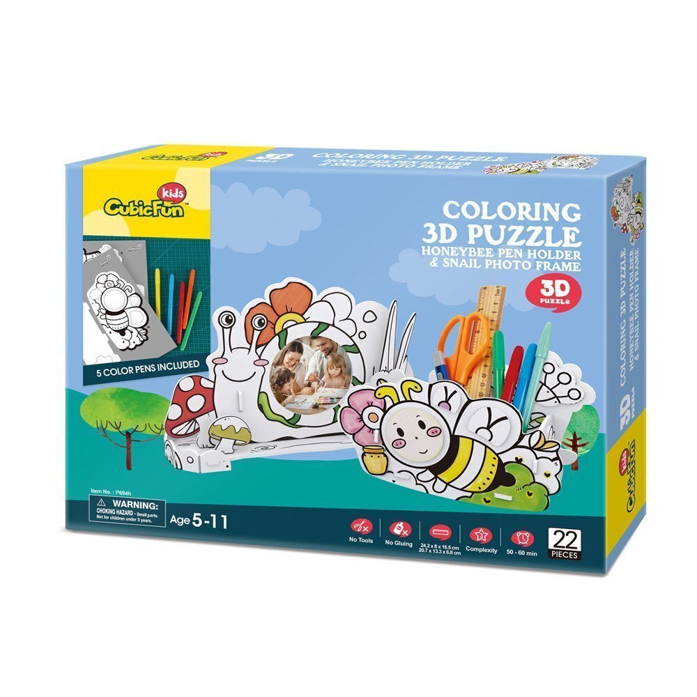 3D krāsojamā puzle Foto rāmis un zīmuļu trauks Cubic Fun, 22 d. цена и информация | Modelēšanas un zīmēšanas piederumi | 220.lv