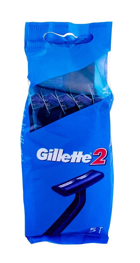 Vienreizlietojamo skuvekļu komplekts Gillette 2 Razors vīriešiem 5 gab. цена и информация | Skūšanās piederumi, kosmētika | 220.lv