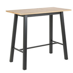 Bāra galds Chara, melns/ozola krāsa cena un informācija | Virtuves galdi, ēdamgaldi | 220.lv