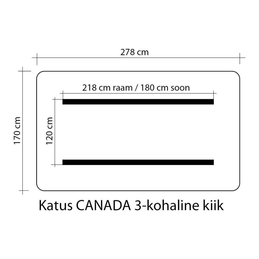 Šūpoļu jumts Canada, zaļš cena un informācija | Dārza šūpoles | 220.lv