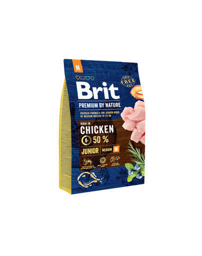 Brit Premium By Nature Junior Medium M, Vidēja Lieluma Šķirņu Kucēniem Un Jauniem Suņiem, 3 Kg цена и информация | Sausā barība suņiem | 220.lv