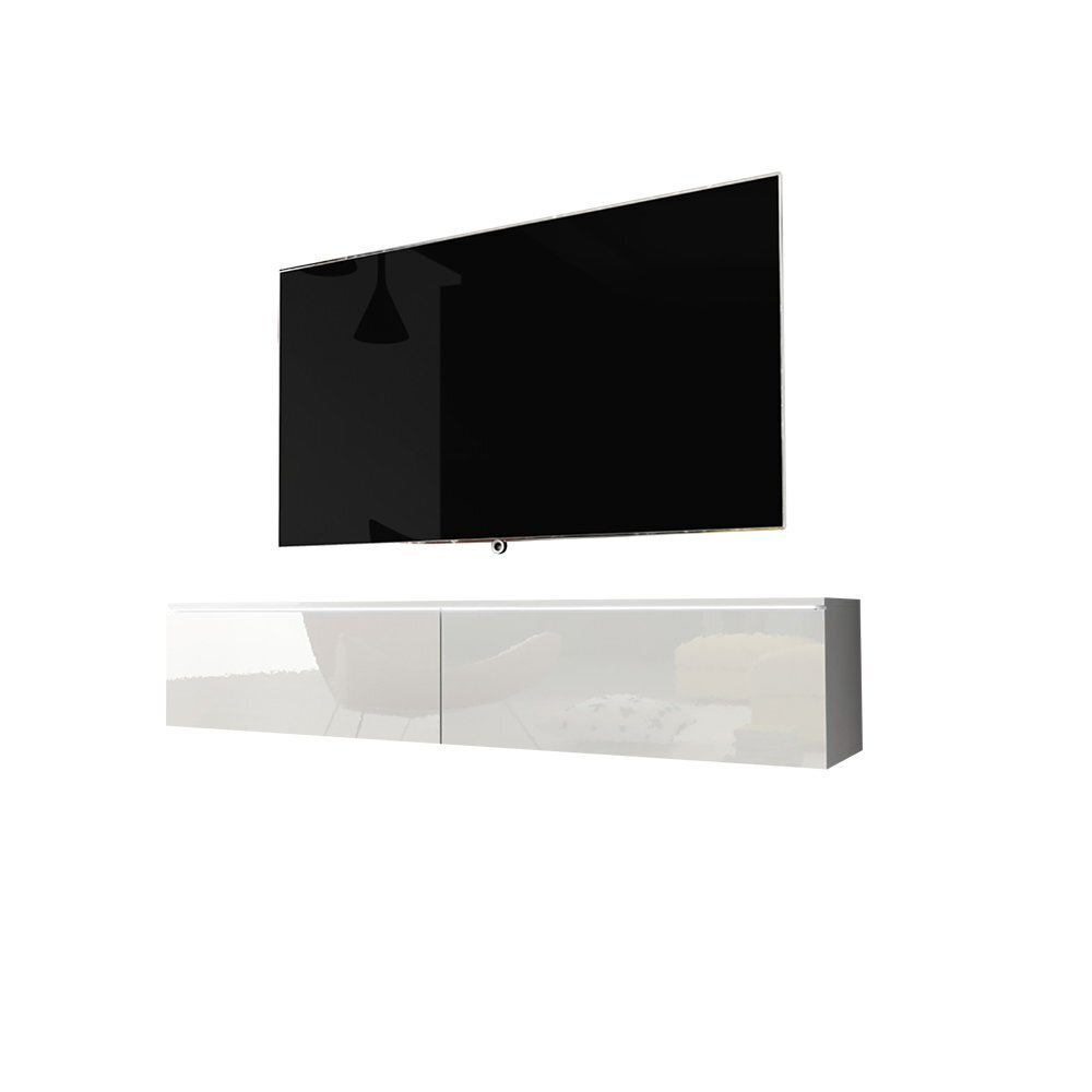 RTV galds Kane ar apgaismojumu, 30x140x33 cm, balts cena un informācija | TV galdiņi | 220.lv