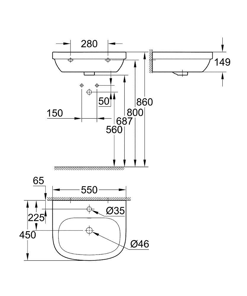 Izlietne Grohe EuroCeramic 39336000, 55 cm cena un informācija | Izlietnes | 220.lv