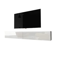 RTV galds Kane ar apgaismojumu, 30x180x33 cm, balts цена и информация | Тумбы под телевизор | 220.lv