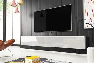 RTV galds Kane ar apgaismojumu, 30x180x33 cm, balts цена и информация | Тумбы под телевизор | 220.lv