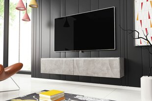 RTV galds Kane ar apgaismojumu, 30x140x33 cm, pelēks цена и информация | Тумбы под телевизор | 220.lv