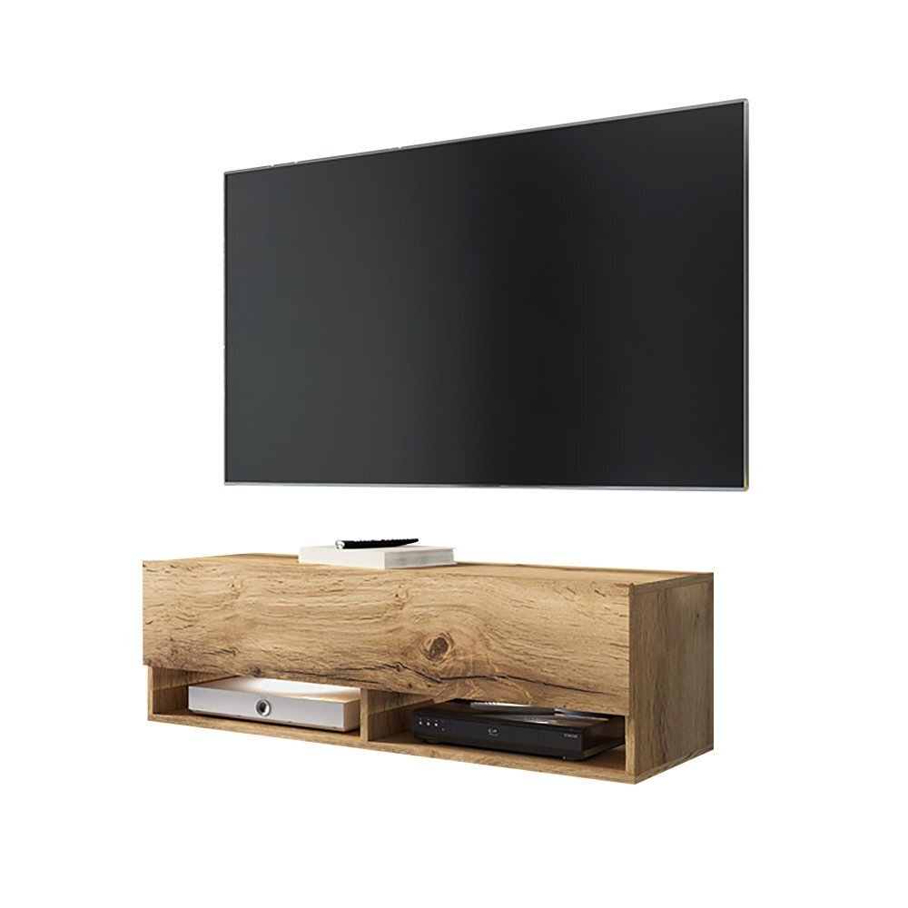 RTV galds Wander ar apgaismojumu, 30x100x31 cm, ozola krāsa cena un informācija | TV galdiņi | 220.lv