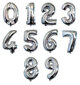 Folijas balons Cipars 6, 100 cm, sudrabains cena un informācija | Baloni | 220.lv