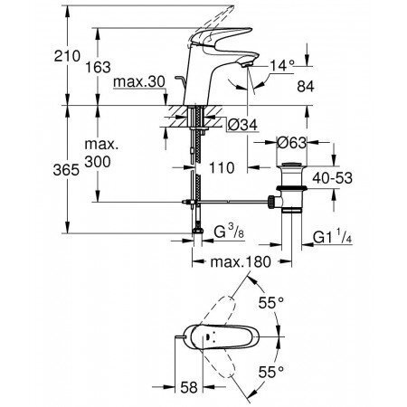 Grohe Eurostyle Solid Izlietnes jaucējkrāns 23707LS3 цена и информация | Jaucējkrāni | 220.lv