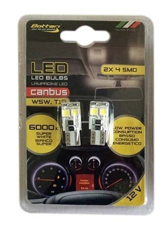 Automašīnas LED spuldzes Battari W5W/T10 Canbus цена и информация | Auto spuldzes | 220.lv