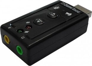 Savio AK-01 звуковая карта USB / 7.1 / Регулируемая громкость / Микрофон цена и информация | Звуковые карты | 220.lv