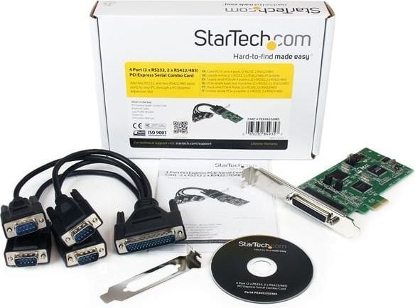 StarTech DB9 (PEX4S232485) cena un informācija | Kontrolieri | 220.lv