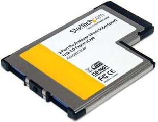 StarTech FLUSH MOUNT EXPRESSCARD USB 3 (ECUSB3S254F) цена и информация | Контроллеры | 220.lv