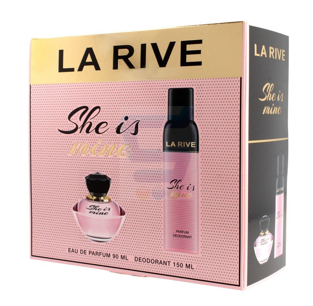 Komplekts La Rive She is Mine: EDT sievietēm 90 ml + dezodorants 150 ml cena un informācija | Sieviešu smaržas | 220.lv