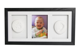 Trīskāršs rāmis ar māla komplektu Baby HandPrint, melns cena un informācija | Baby HandPrint Bērnu aprūpe | 220.lv