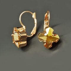 Серьги "Византийский Крест (Metallic Sunshine)" с кристаллами Swarovski™ цена и информация | Серьги | 220.lv