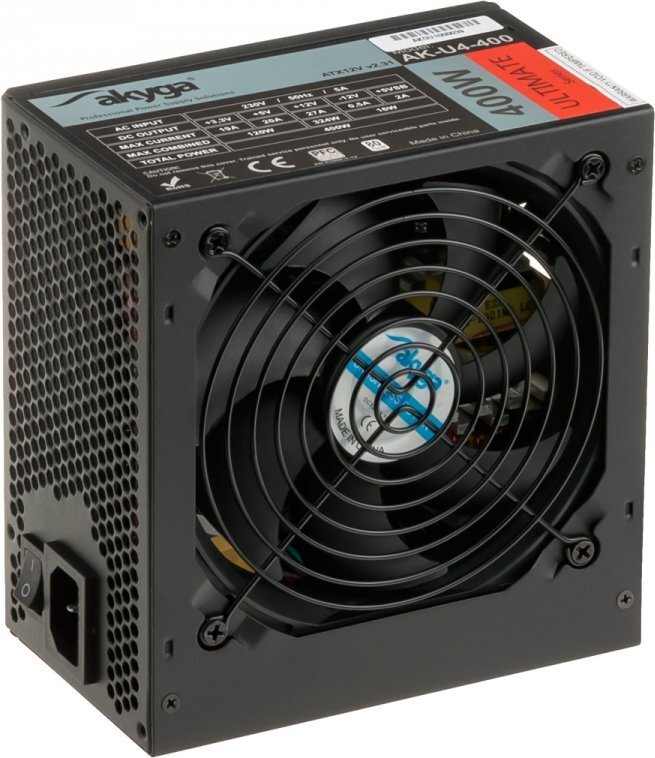 Akyga ATX 400W 80+ (AK-U4-400) cena un informācija | Barošanas bloki (PSU) | 220.lv