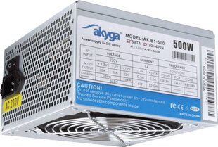 Akyga ATX AK-B1-500 500W цена и информация | Блоки питания (PSU) | 220.lv