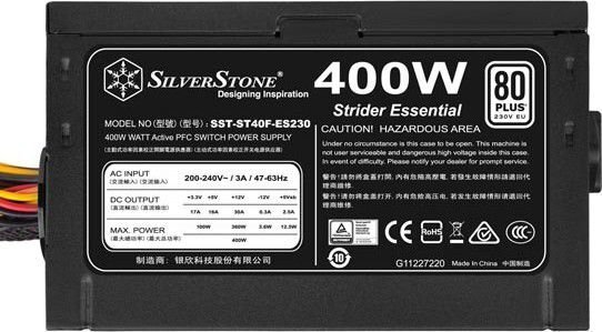 SilverStone Strider 400W (SST-ST40F-ES230) cena un informācija | Barošanas bloki (PSU) | 220.lv